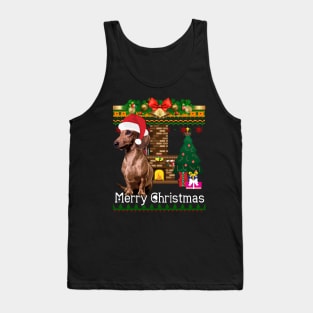 Ugly Christmas Sweater DACHSHUNDS Tank Top